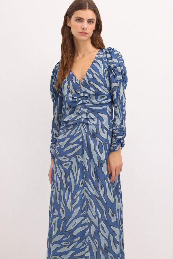 Hoss Intropia Rea. Vestido estampado. Azul