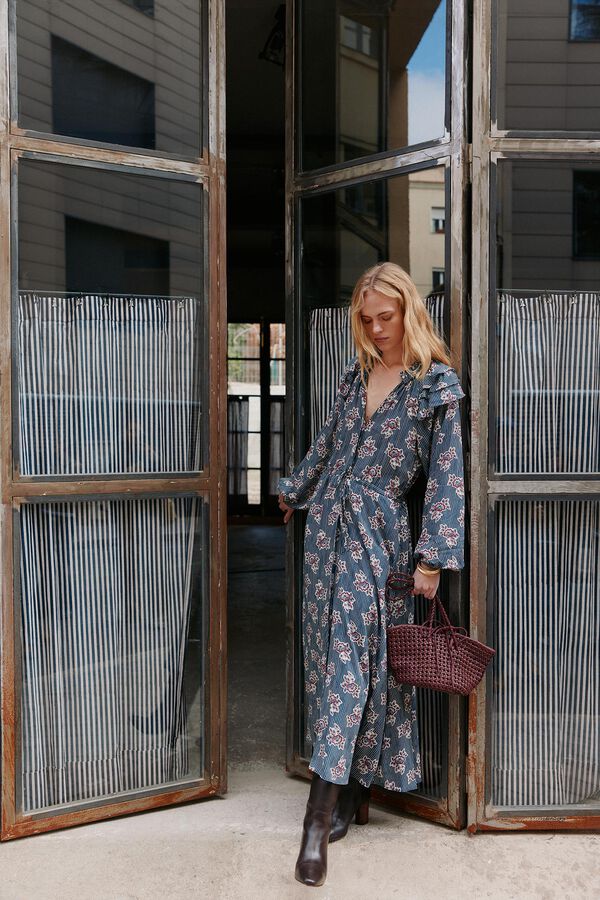 Hoss Intropia Alejandra. Vestido estampado. Estampado Turquesa