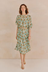 Hoss Intropia Lucileia. Vestido jacquard fluído Verde