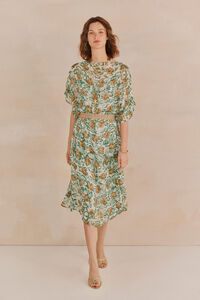 Hoss Intropia Lucileia. Vestido jacquard fluído Verde