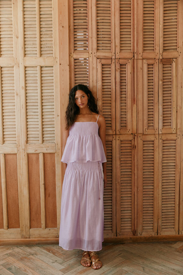 Hoss Intropia Saia com pregas midi Rania Roxo