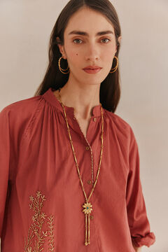 Hoss Intropia Lara. Blusa bordada cuentas Marron