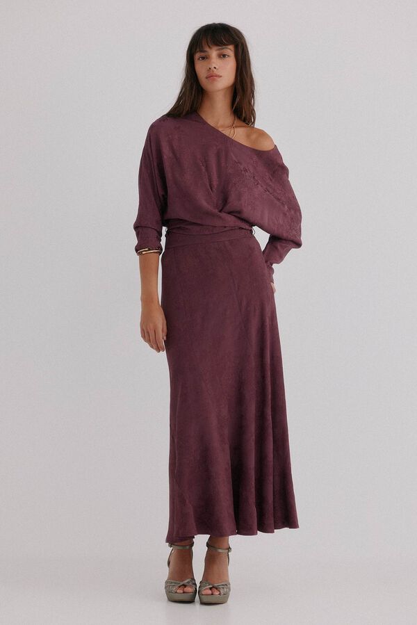 Hoss Intropia Romina. Falda jacquard Granate