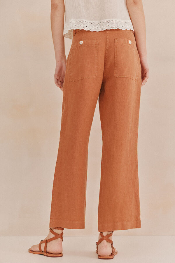 Hoss Intropia Priya.Pantalon lino Marron