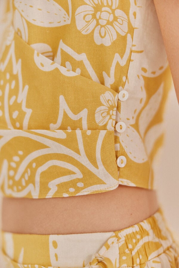 Hoss Intropia Clotilde. Top estampado Amarelo