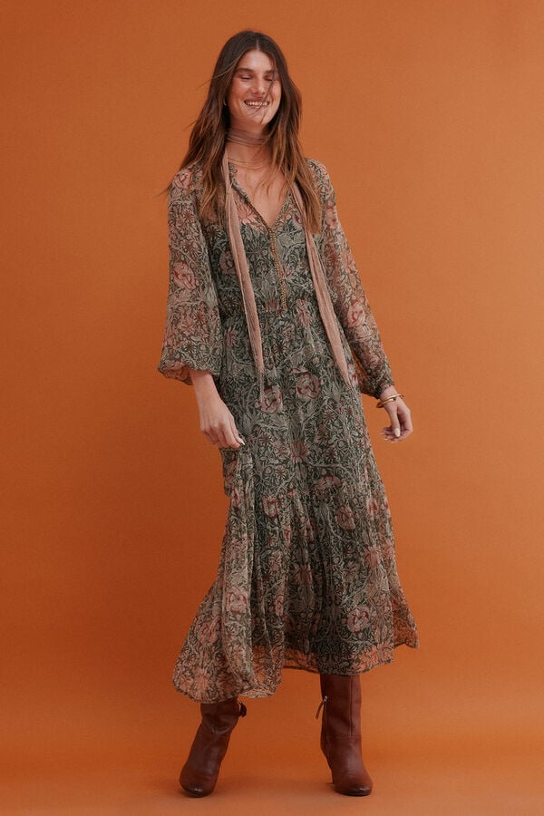 Hoss Intropia Aina. Vestido estampado Estampado Verde
