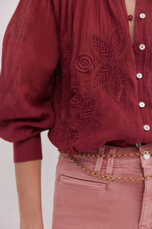 Hoss Intropia Cosima.  Blusa bordada floral Subiu