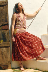 Hoss Intropia Romina. Falda estampada rojo