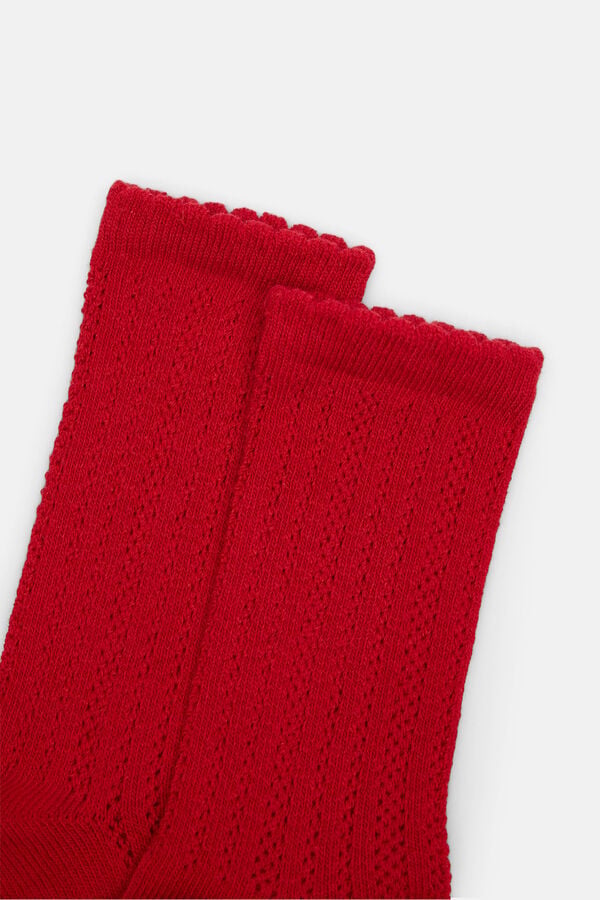 Hoss Intropia Lavinia. Meias rendadas com lurex Vermelho