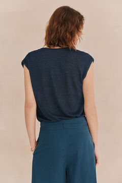 Hoss Intropia Miriam. T-shirt gola em bico Azul