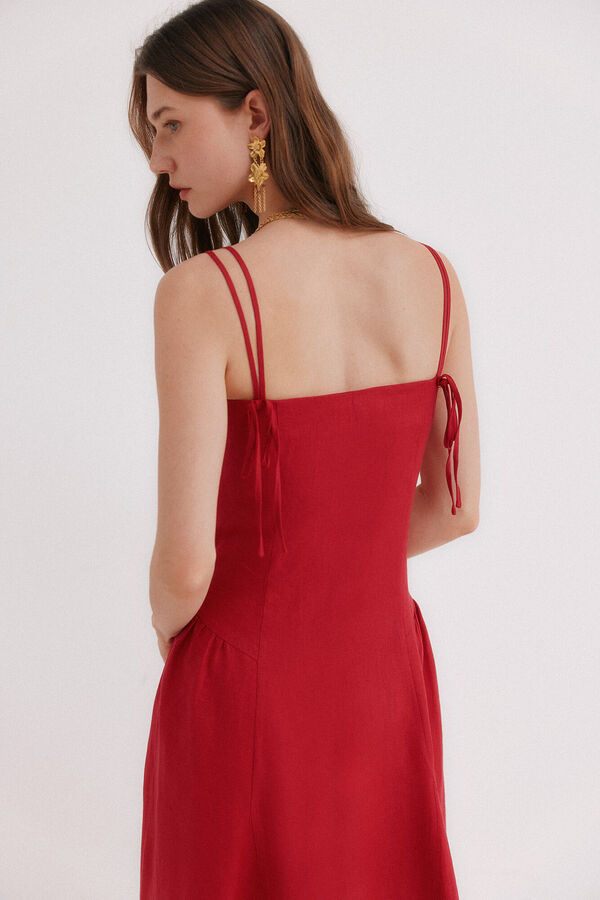 Hoss Intropia Ailin.vVestido midi vermelho Vermelho