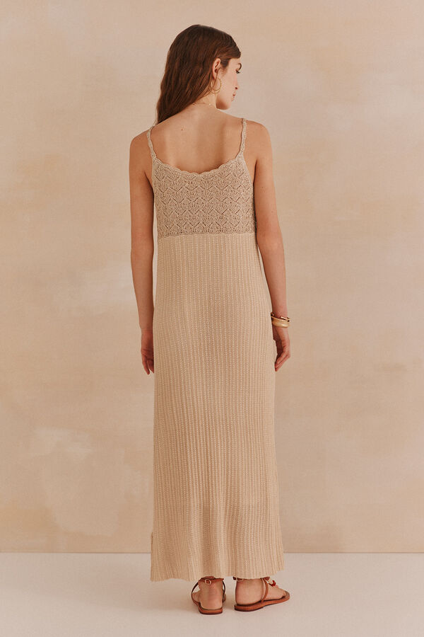 Hoss Intropia Nora. Vestido de alças em malha. Ecru