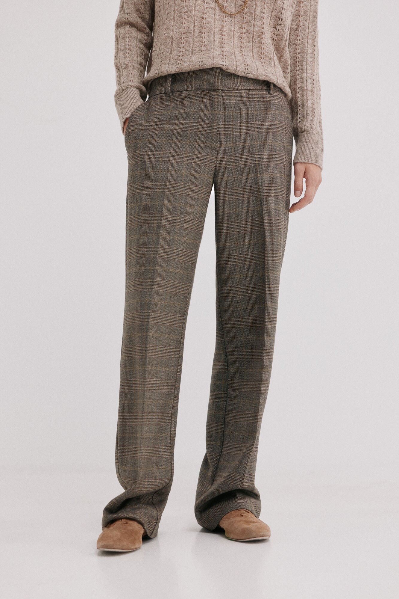 Hoss Intropia Pruna.Pantal&oacute;n cuadros