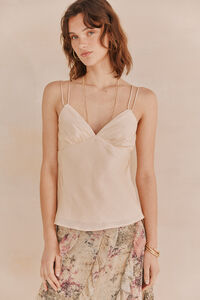 Hoss Intropia Gertrudes. Top de lingerie. Beige
