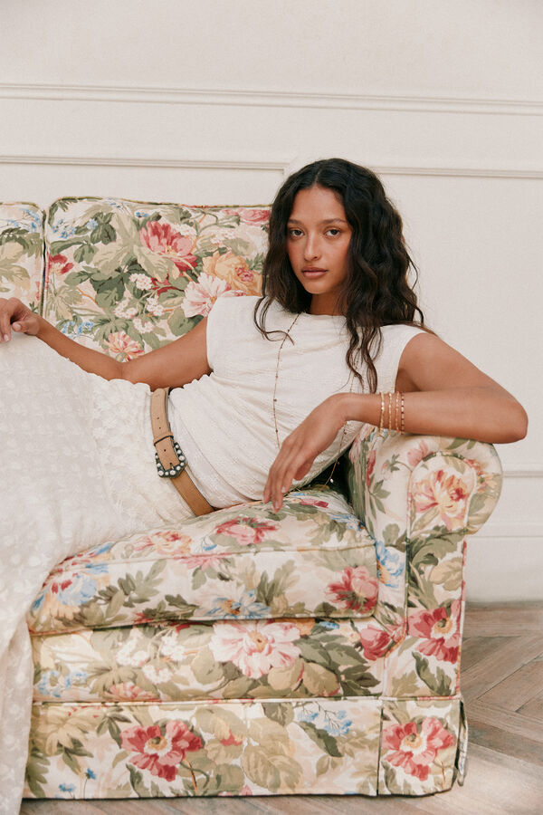 Hoss Intropia Marga. T-shirt assim&eacute;trica  Ecru