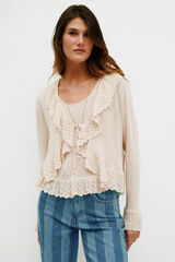 Hoss Intropia Nina. Chaqueta de tricot romántica Marfil
