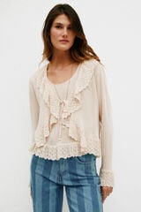 Hoss Intropia Nina. Chaqueta de tricot romántica Marfil