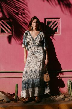 Hoss Intropia Amelia. Vestido bordado. Beige