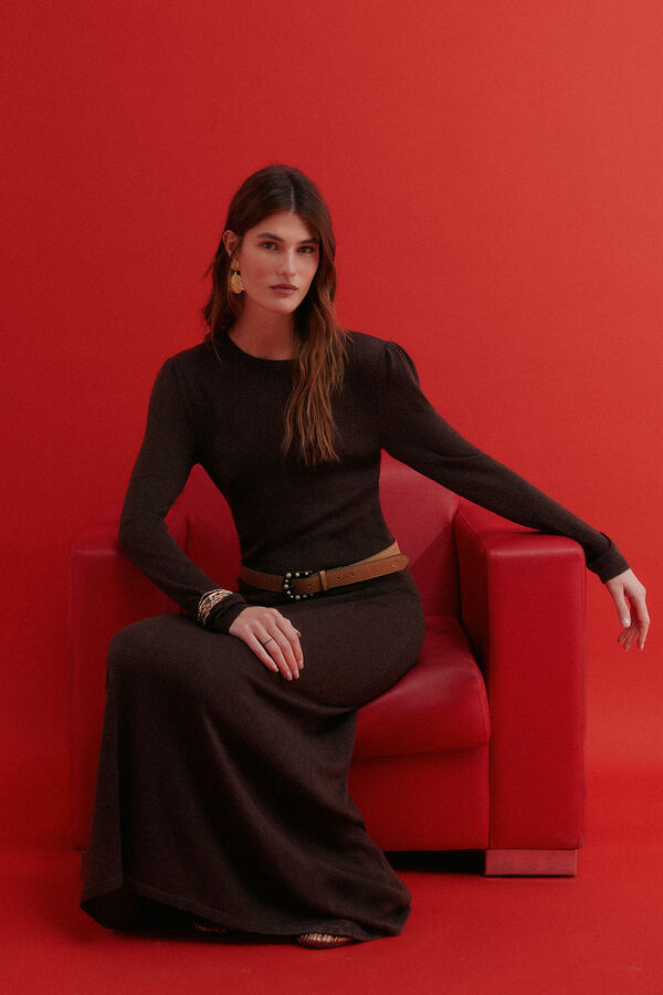 Hoss Intropia Amelie. Vestido de punto Marron oscuro