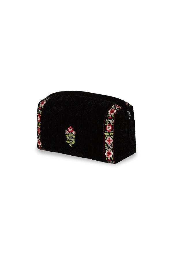 Hoss Intropia Larisa. Neceser terciopelo bordado Negro