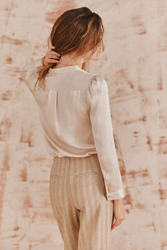 Hoss Intropia Cecilia. Camisa chorrera. Beige