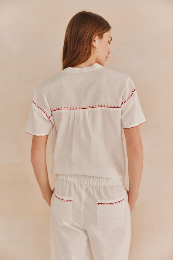 Hoss Intropia Gadea. Blusa bordada Ecru