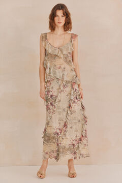 Hoss Intropia Celeste Top lencero bordado Beige