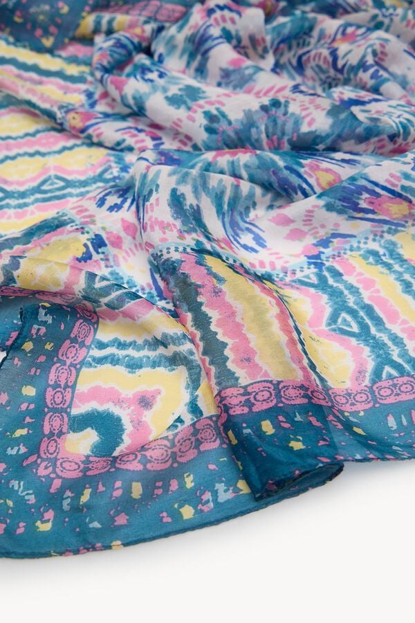 Hoss Intropia Malia. Lenço de seda estampado Azul