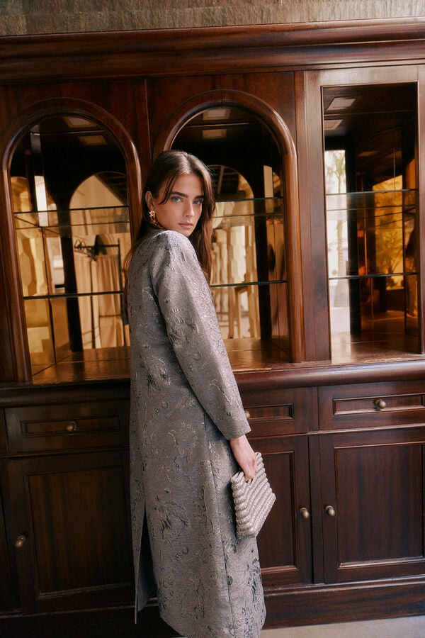 Hoss Intropia Eva. Kimono jacquard Gris