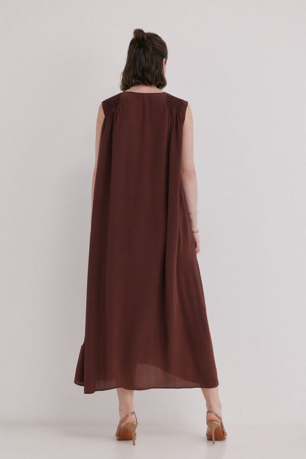 Hoss Intropia Aura. Vestido midi fluido Vermelho