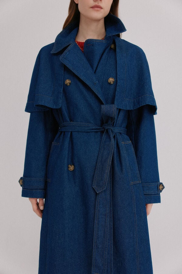 Hoss Intropia Darelle. Gabardina em denim Azul