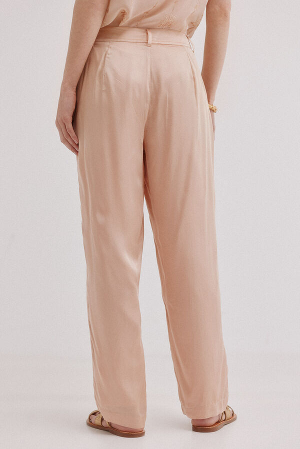 Hoss Intropia Pearl. Pantal&oacute;n flu&iacute;do satinado Rosa