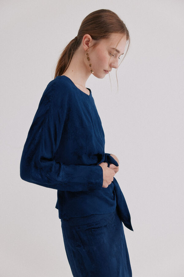 Hoss Intropia Calia. Blusa jacquard Azul
