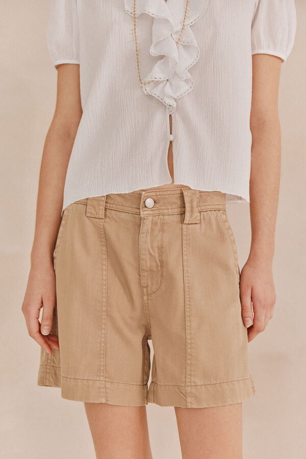 Hoss Intropia Pai. Bermudas Flowy Ecru