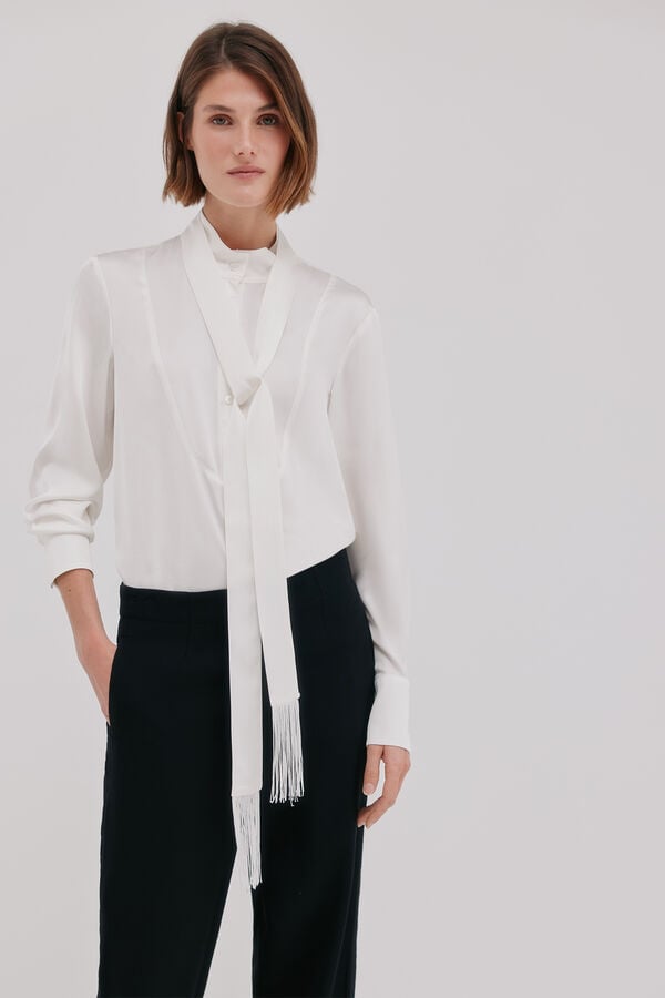 Hoss Intropia Crisia.Blusa satinada Blanco