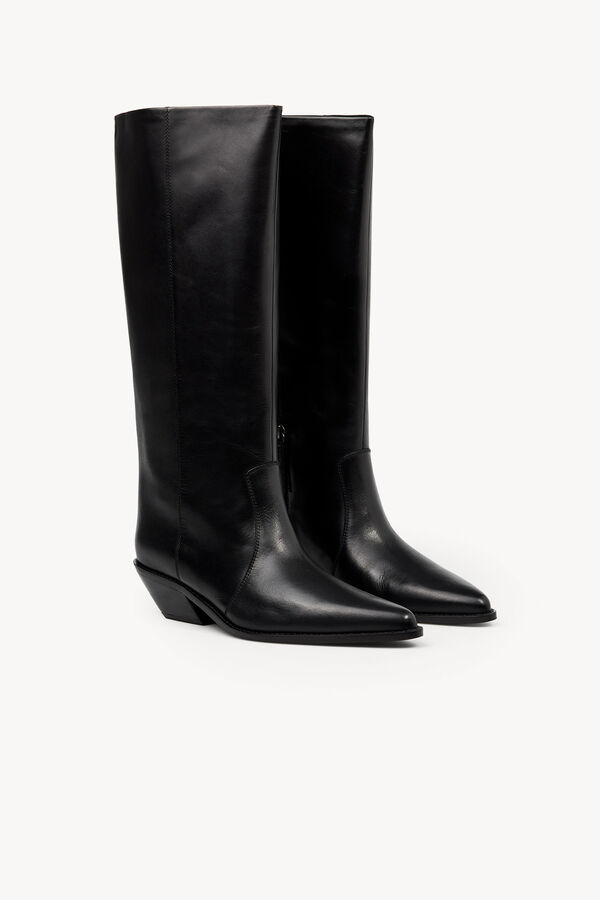 Hoss Intropia Maite. Bota cowboy de piel Negro