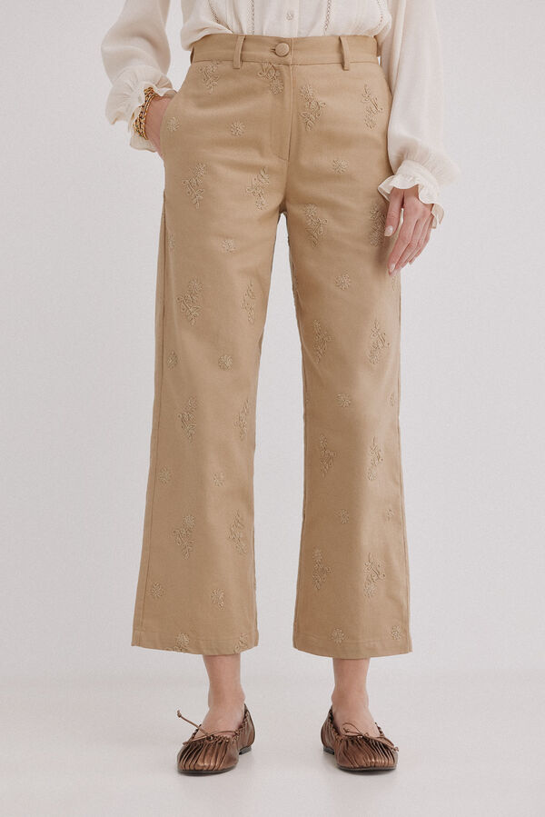 Hoss Intropia Paz. Pantalones corte wide leg Beige