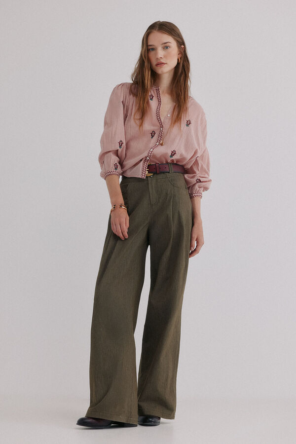 Hoss Intropia Carina. Blusa bordada Verde