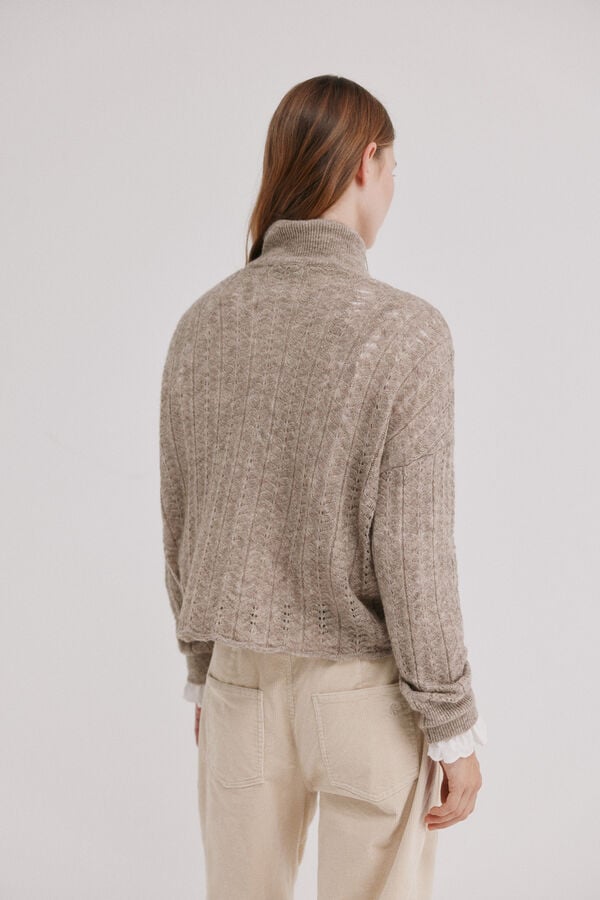 Hoss Intropia Ilana.Jersey cuello alto Marfil
