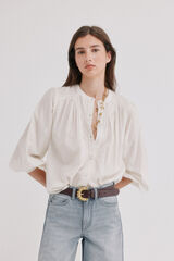 Hoss Intropia Cyra. Blusa fluida gola mao Ecru