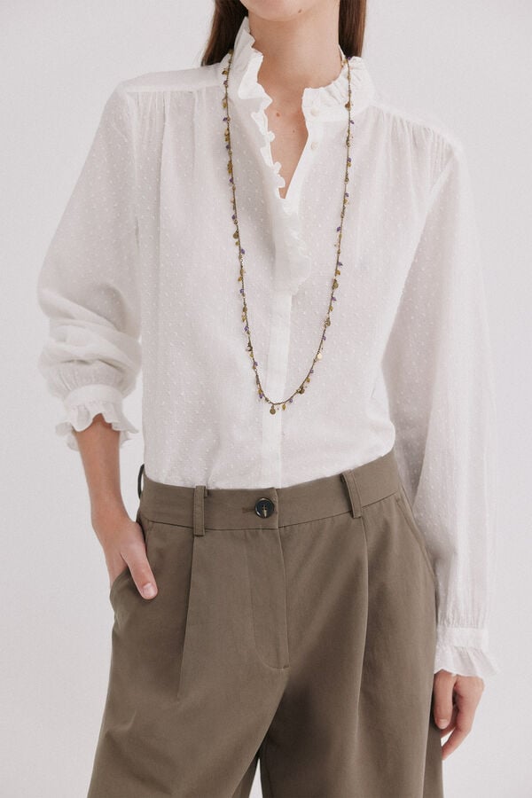 Hoss Intropia Claudette. Camisa plumeti Blanco