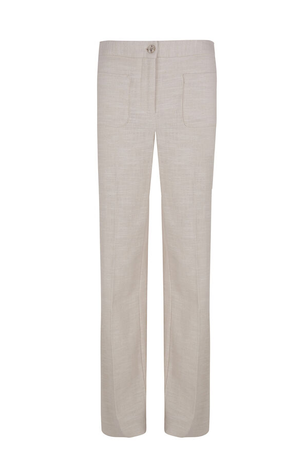Hoss Intropia Paula. Pantalones jaquard Blanco