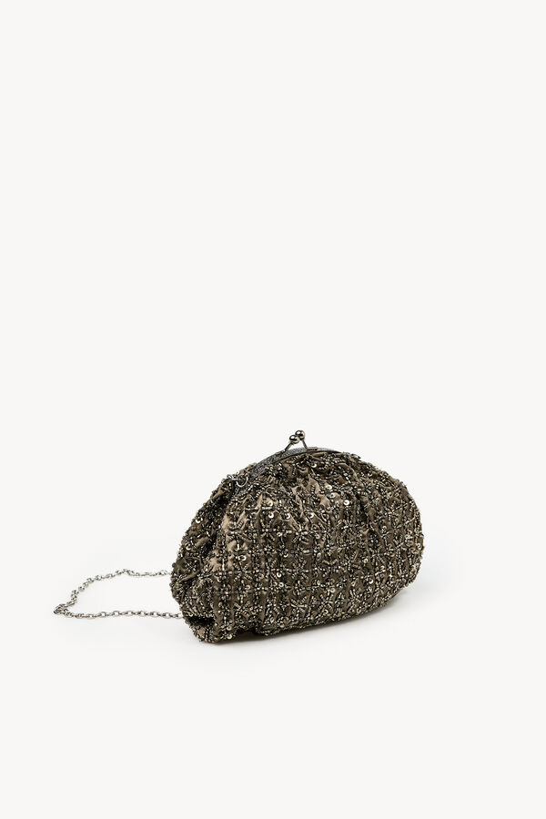 Hoss Intropia Nuria. Clutch bordado Gris