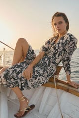 Hoss Intropia Lorna. Vestido estampado Marfil