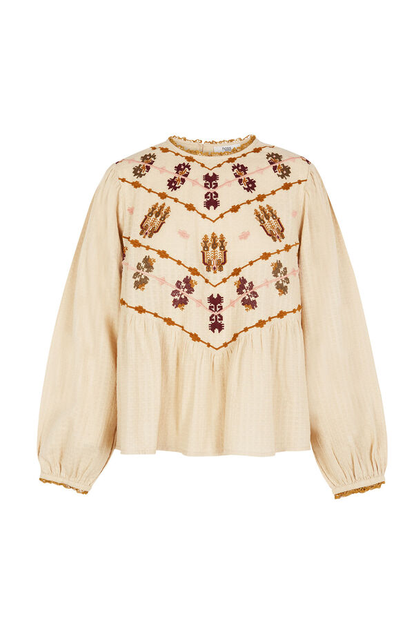 Hoss Intropia Felisa. Blusa bordado Boho. Beige