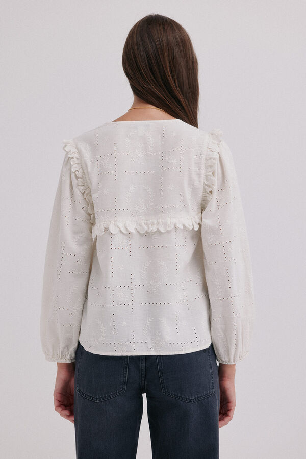 Hoss Intropia Celia. Blusa romântica Ecru