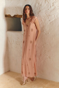 Hoss Intropia Amelia. Vestido bordado Rosa