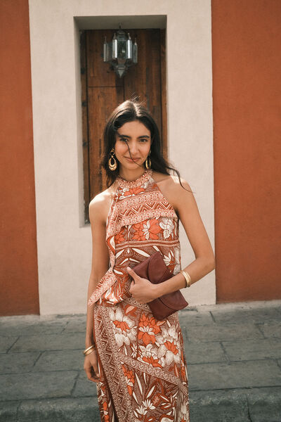 Hoss Intropia Liana. Top estampado Laranja