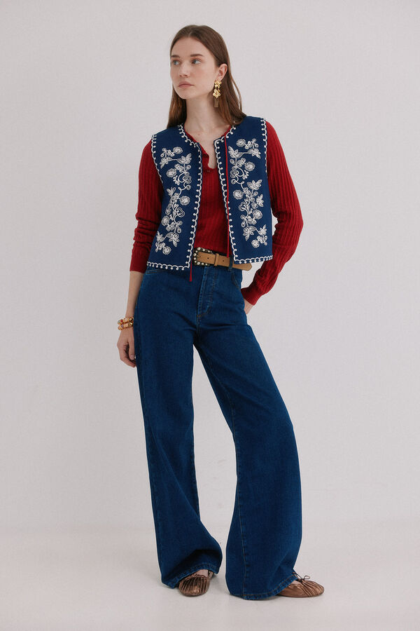 Hoss Intropia Edurne. Chaleco denim Azul marino