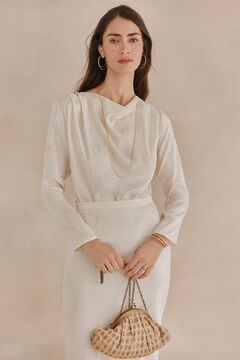 Hoss Intropia Constanza. Blusa jacquard. Marfil